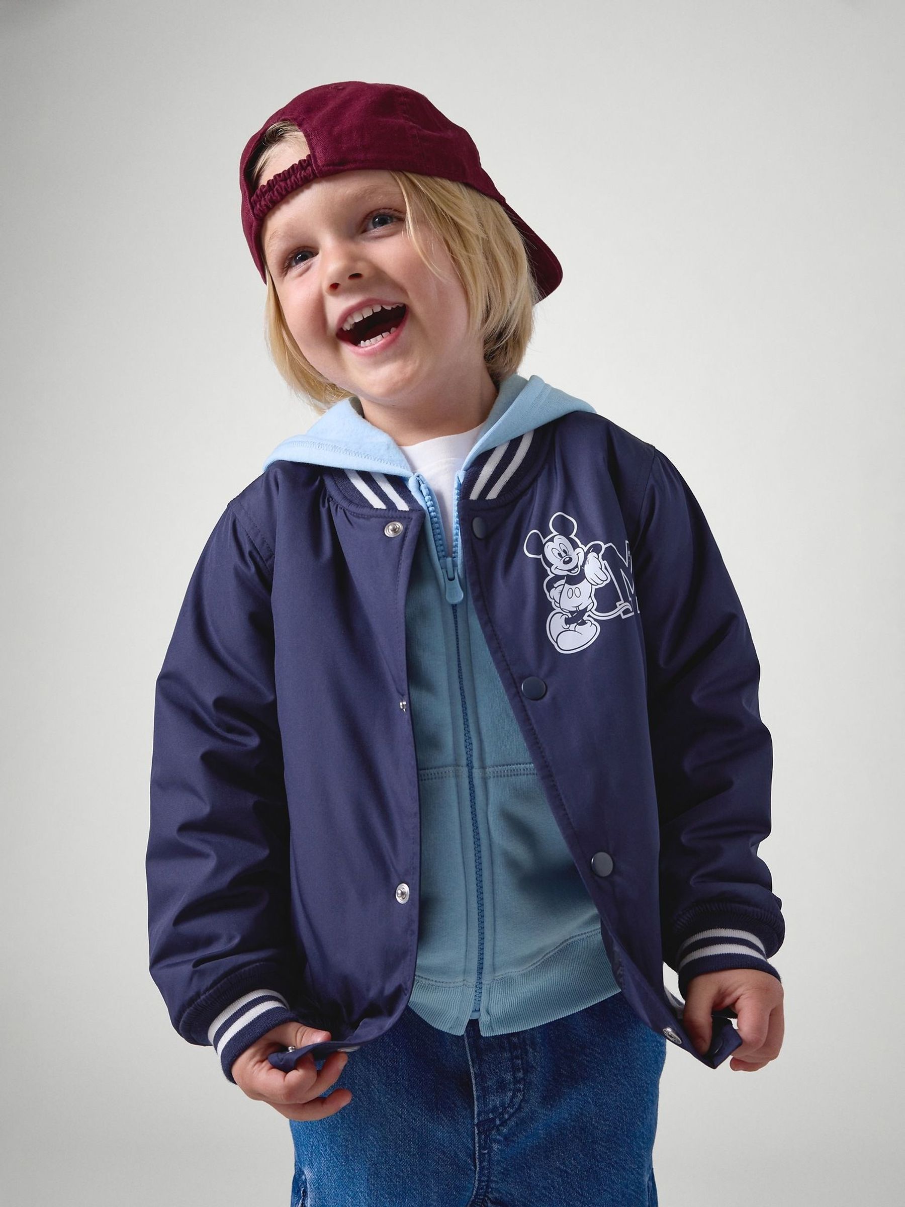 Navy - Disney Mickey Mouse Varsity Jacket