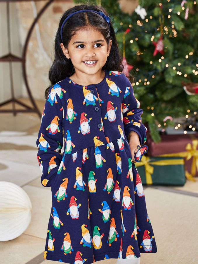 Navy - Girls' Gonks With Pet In Pocket Sweat Dress