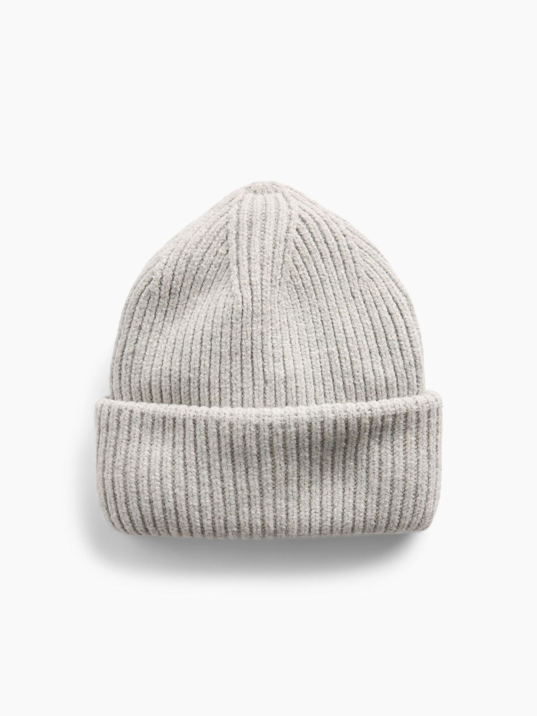 Grey - Cashsoft Rib Beanie