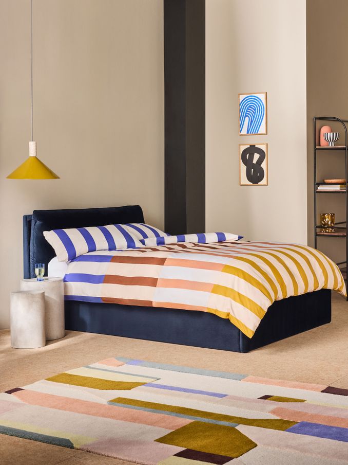 Harlow Ottoman Storage Bed Frame in Navy (400724) | £799 - £999