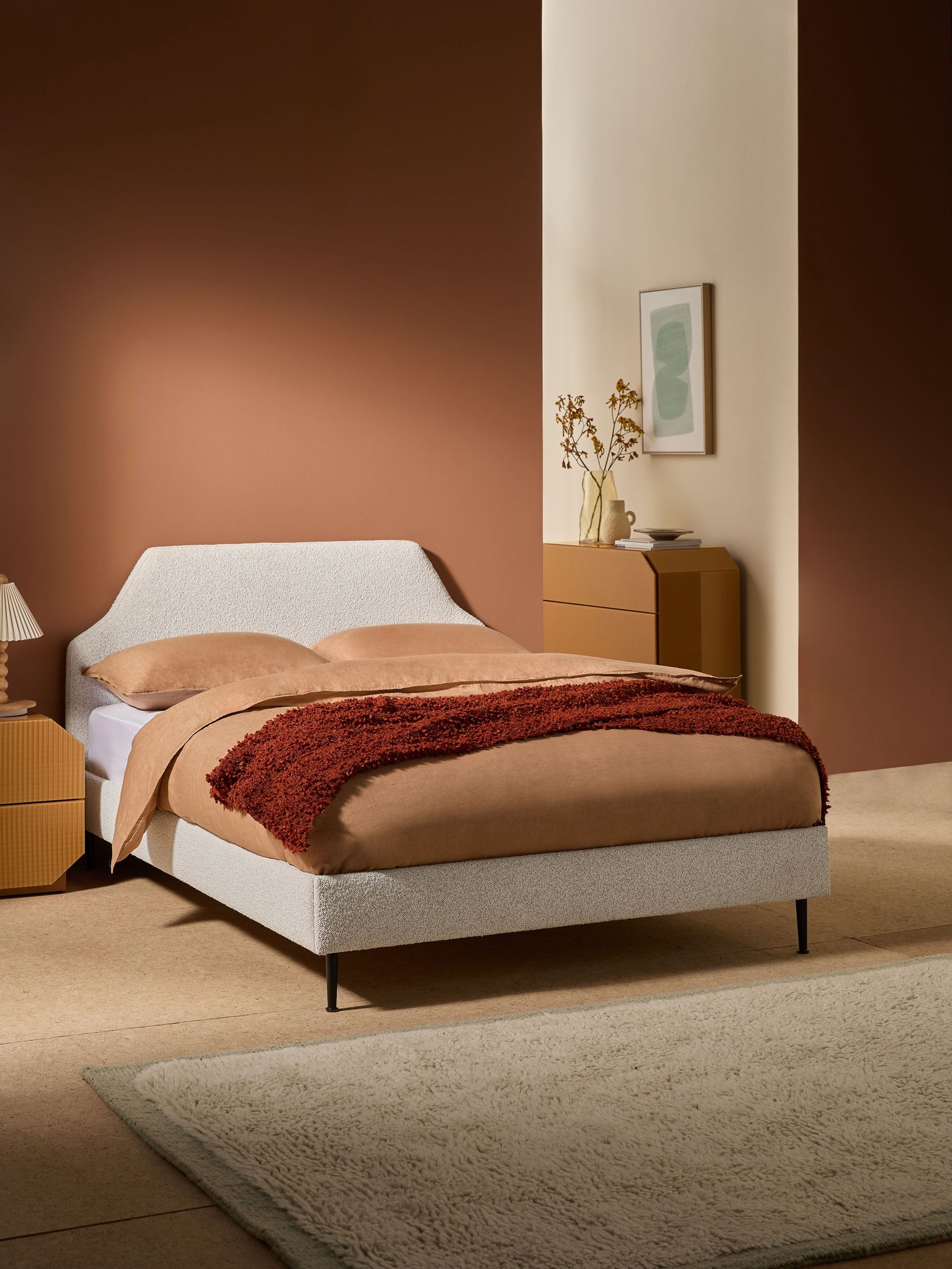 Montie Bed in Boucle in White (408337) | £349 - £399