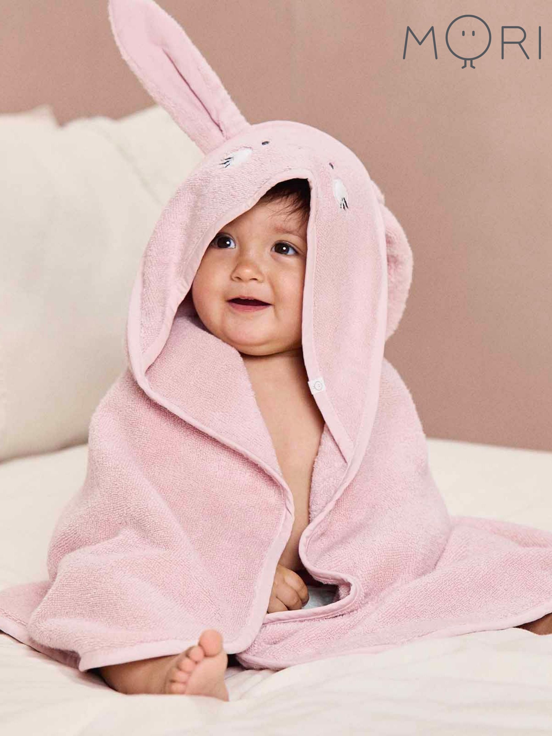 MORI Pink Bunny Supersoft Hooded Towel (408599) | £26