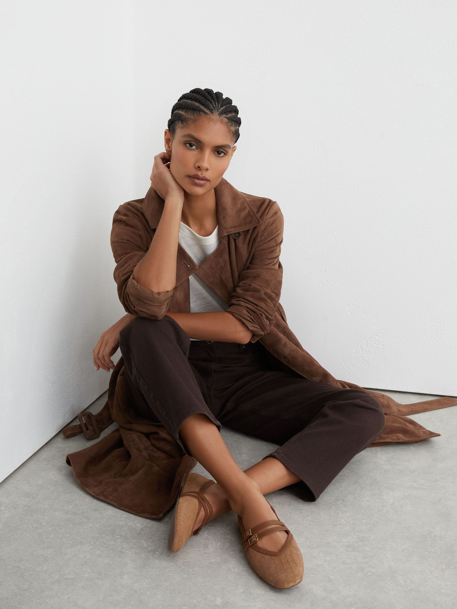 Chocolate - Mid-rise Straight-leg Jeans