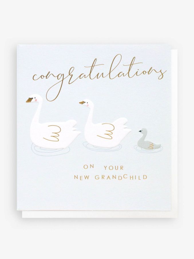 Caroline Gardner Congratulations New Grandparent Swan Card (413275) | £1