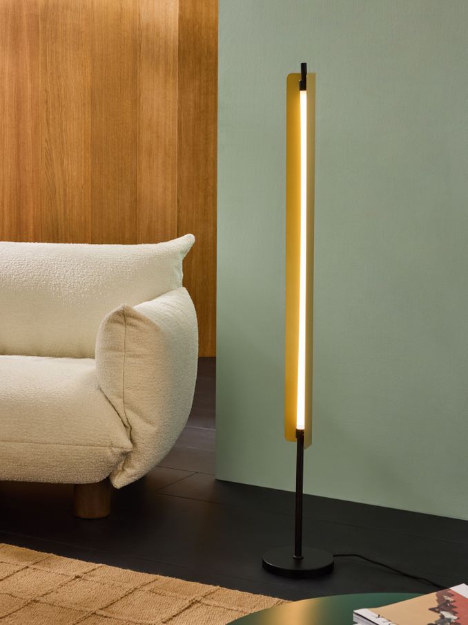 Ellis Floor Lamp in Black/Brass (414371) | £199