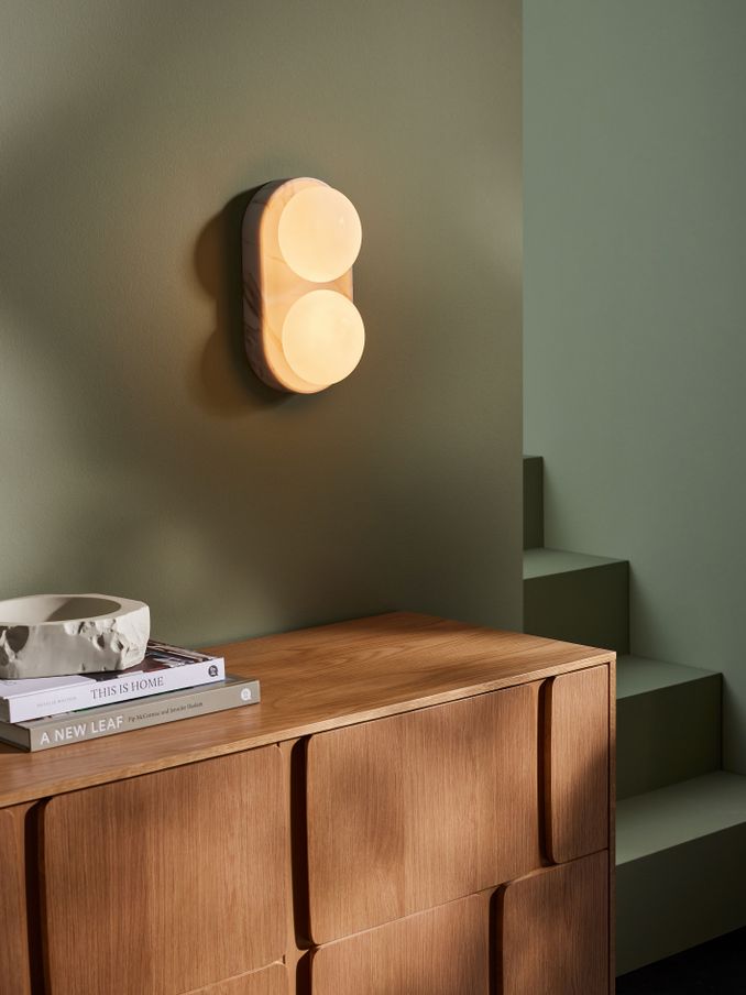 Wilf Wall Light in White Marble Effect (414419) | £89