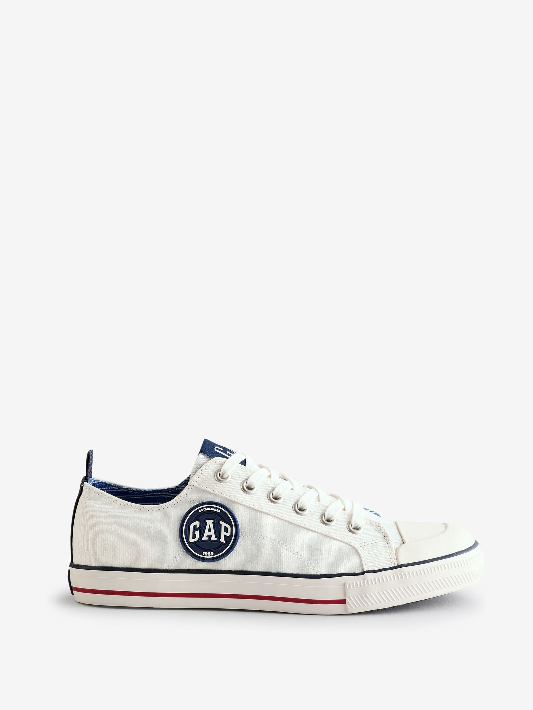 White Houston Low Top Canvas Trainers (435147) | £45