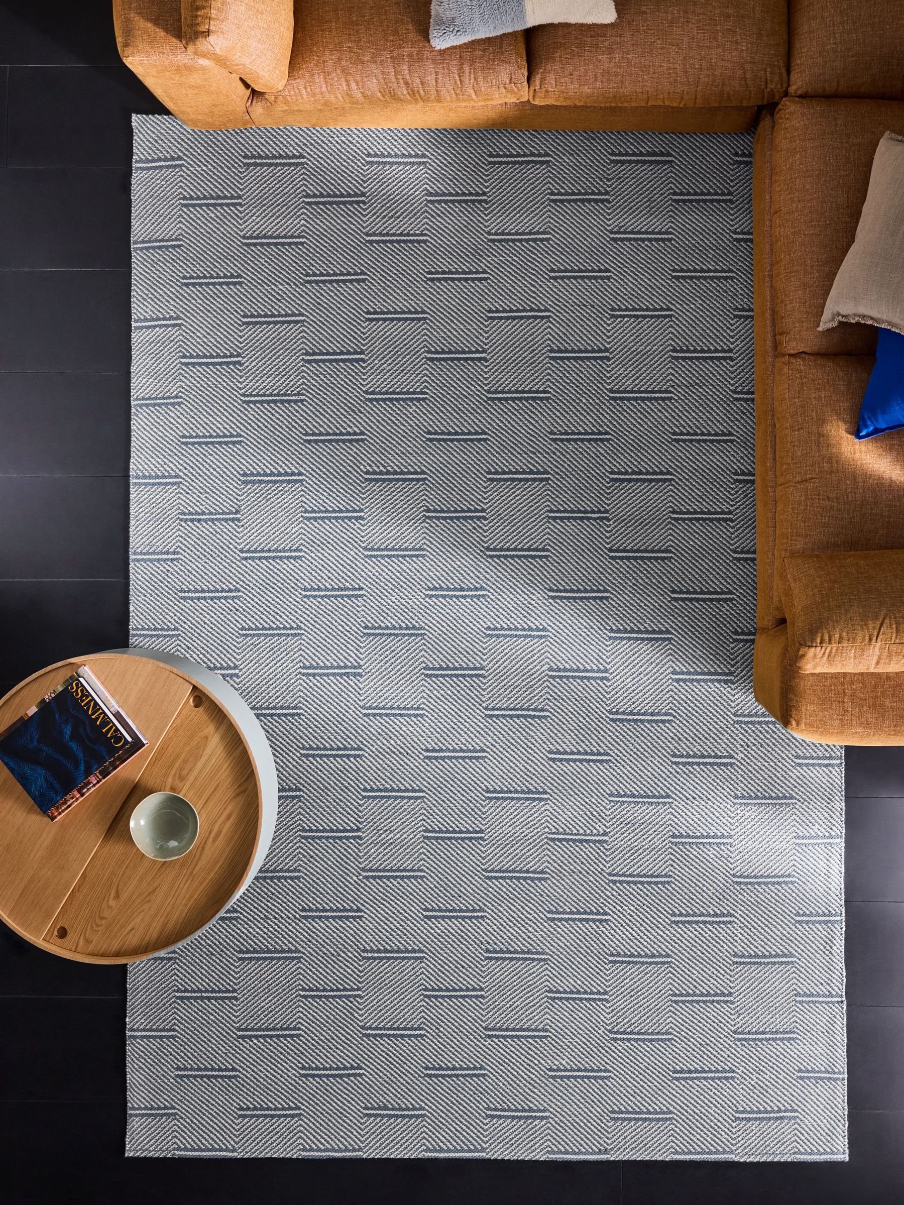 Cowley Woven Wool Rug in Blue (435991) | £95 - £275