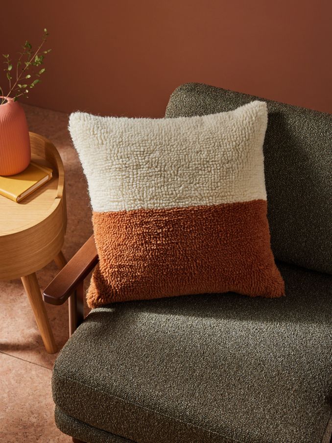 Lori Tufted Berber Cushion in Red (436399) | £25