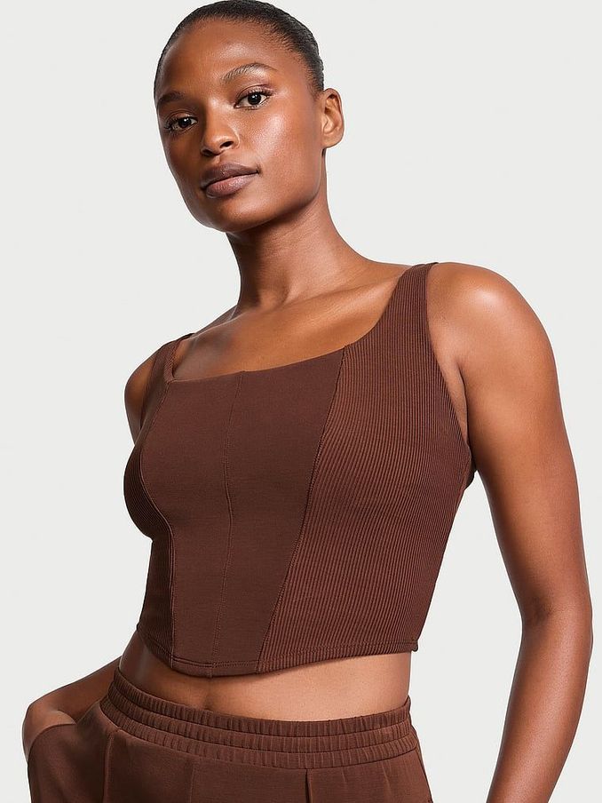 Ganache Brown Modal Corset Tank Top (436789) | £29