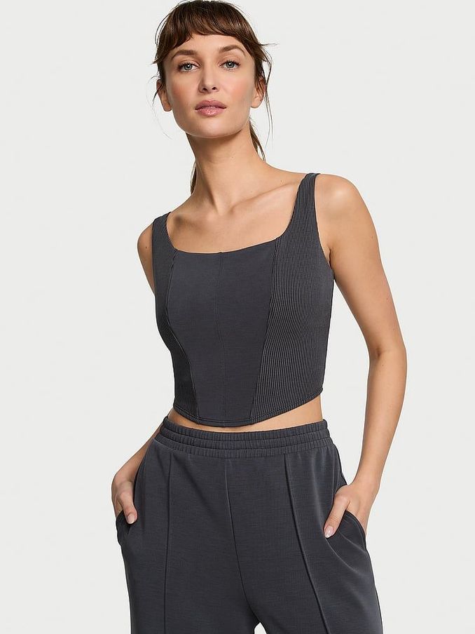 Pure Black Modal Corset Tank Top (437059) | £29