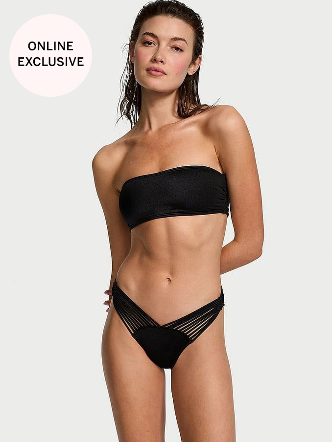Nero Black Brazilian Archive Macrame Swim Bikini Bottom (437377) | £14
