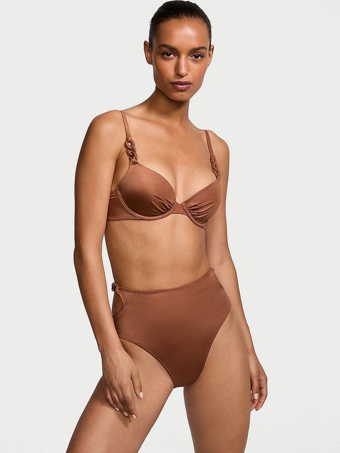 Caramel Brown Push Up Swim Chain Bikini Top (437965) | £22