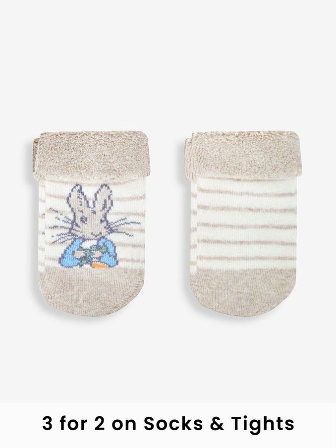 Natural Stripe Peter Rabbit Baby Socks 2 Pack (438040) | £7.50