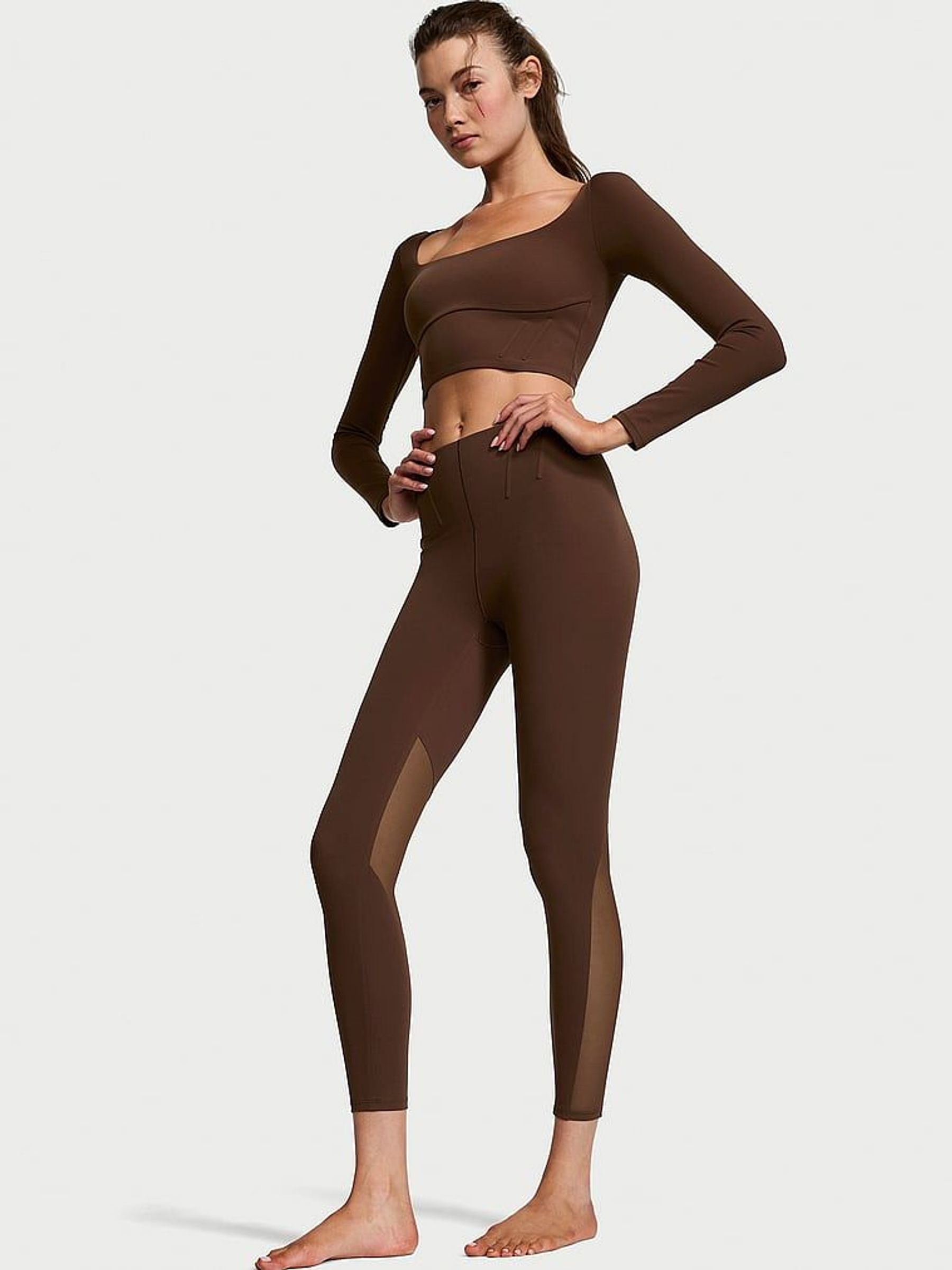 Ganache Brown 7/8 Length VS Elevate Corset Leggings (438070) | £59