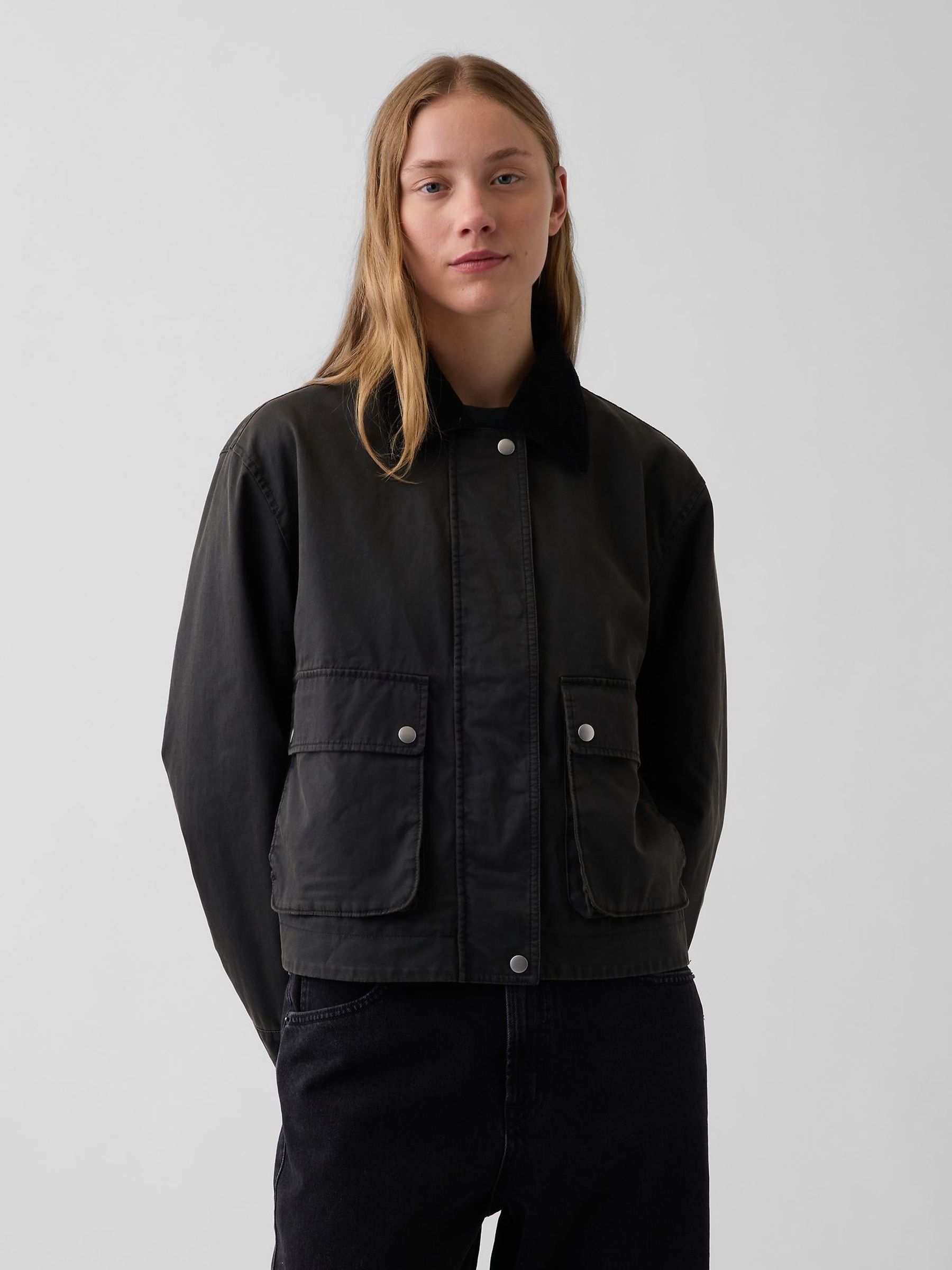 Black - Waxed Canvas Barn Jacket