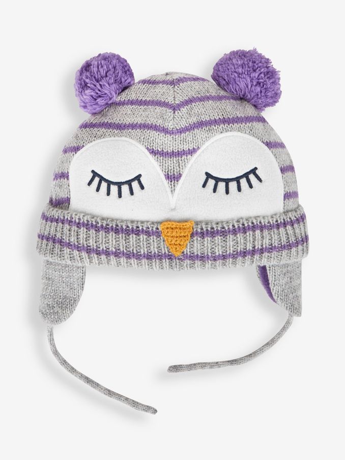 Grey Girls' Owl Hat (439529) | £8