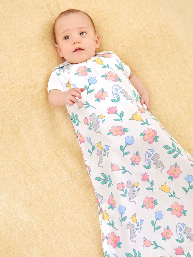 Pink Mouse Floral Print 1 Tog Baby Sheet Sleeping Bag (440460) | £7