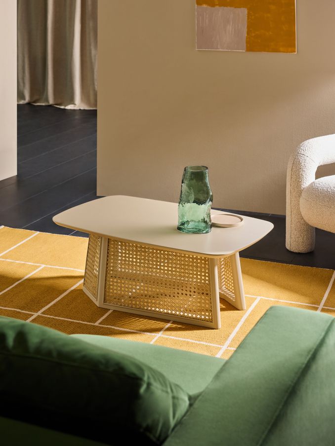 Luca Cane Coffee Table in Ecru White (440517) | £279