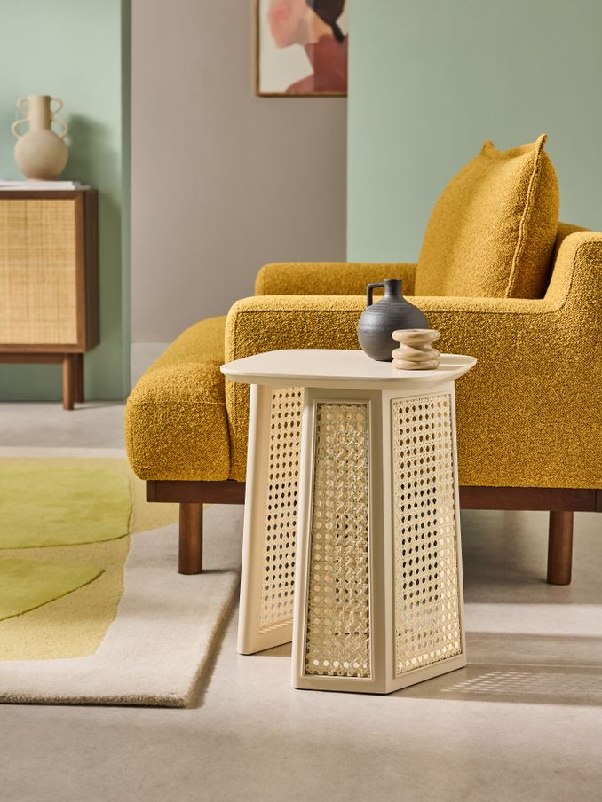 Luca Cane Side Table in Ecru White (440533) | £149