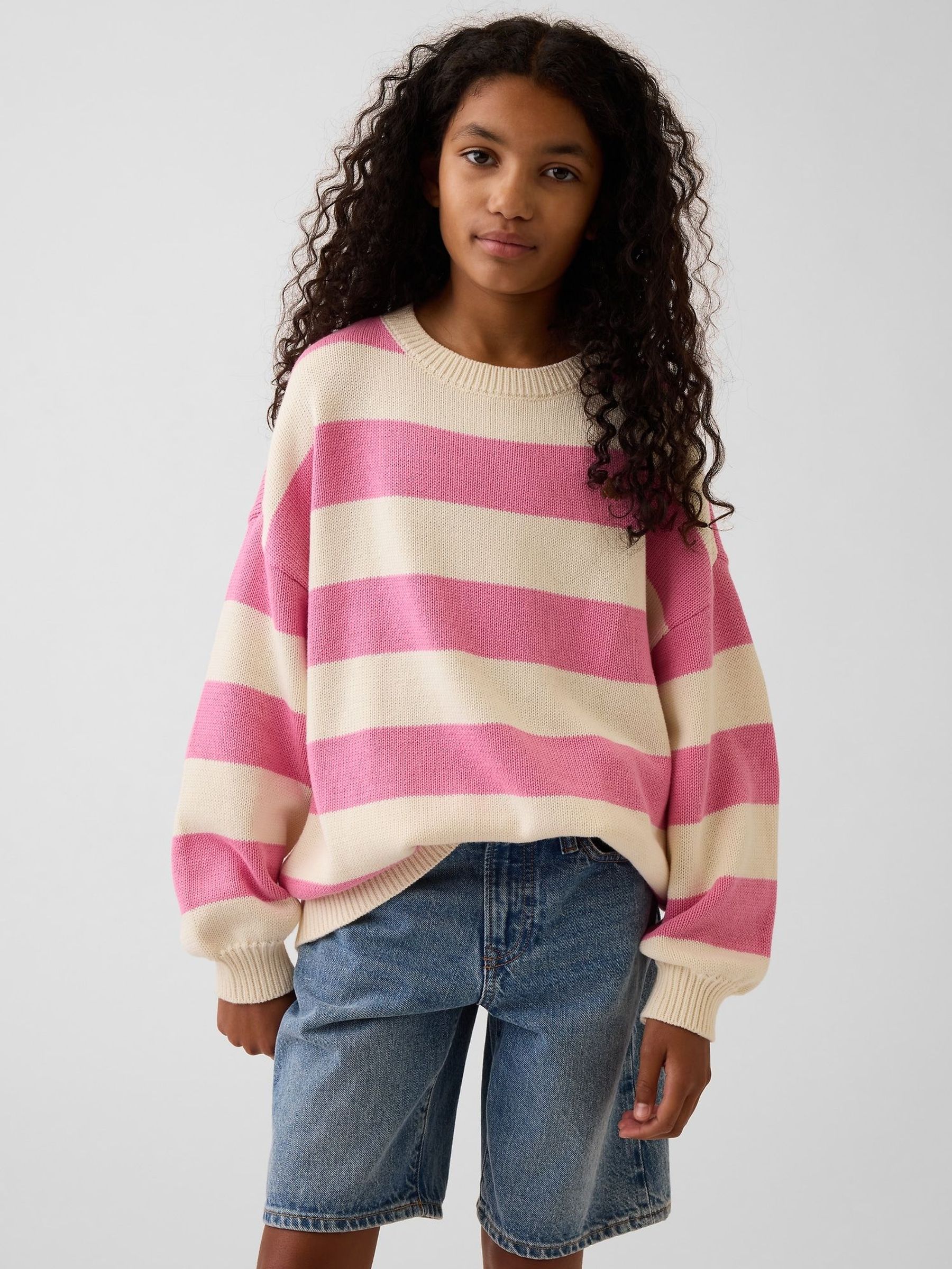 Pink Stripe - Oversized Sweater