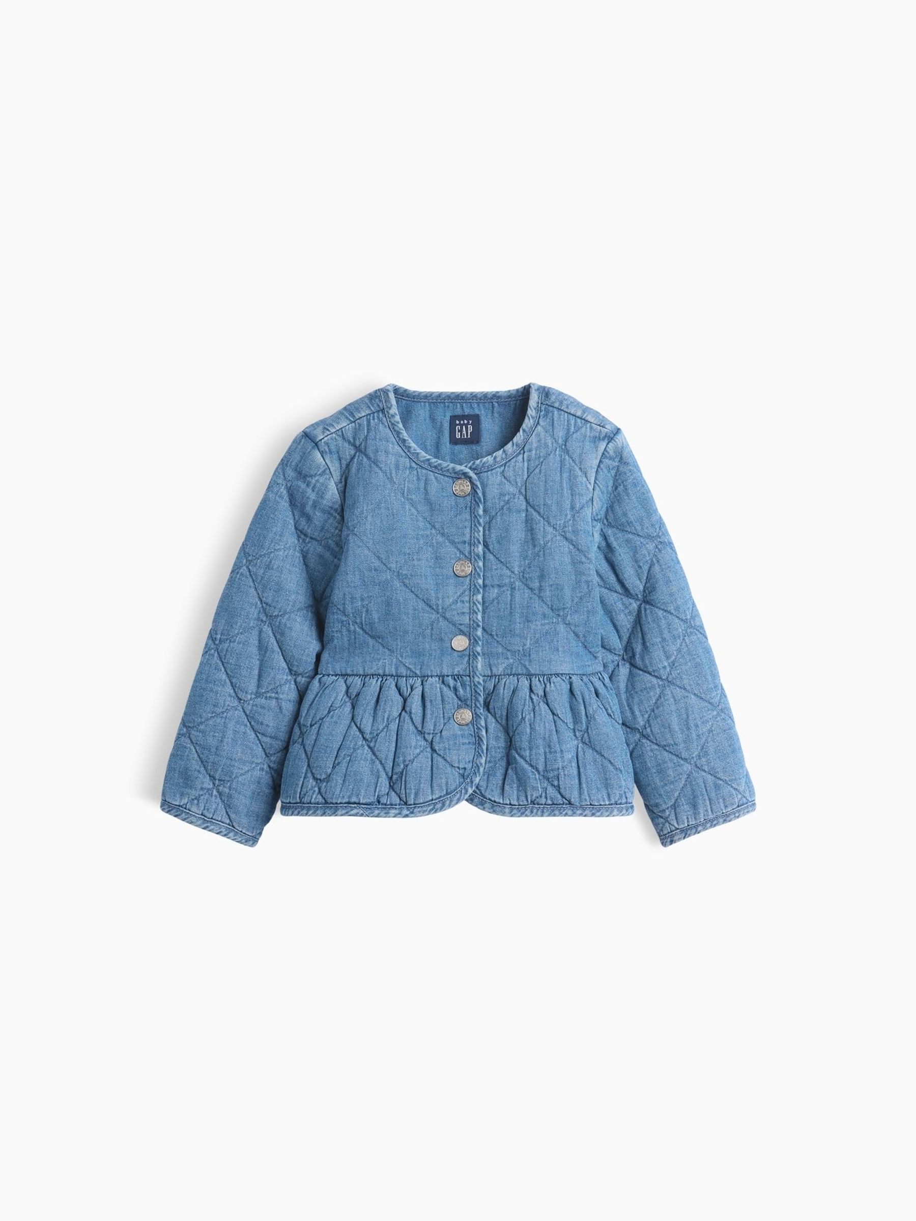 Blue - Quilted Denim Jacket