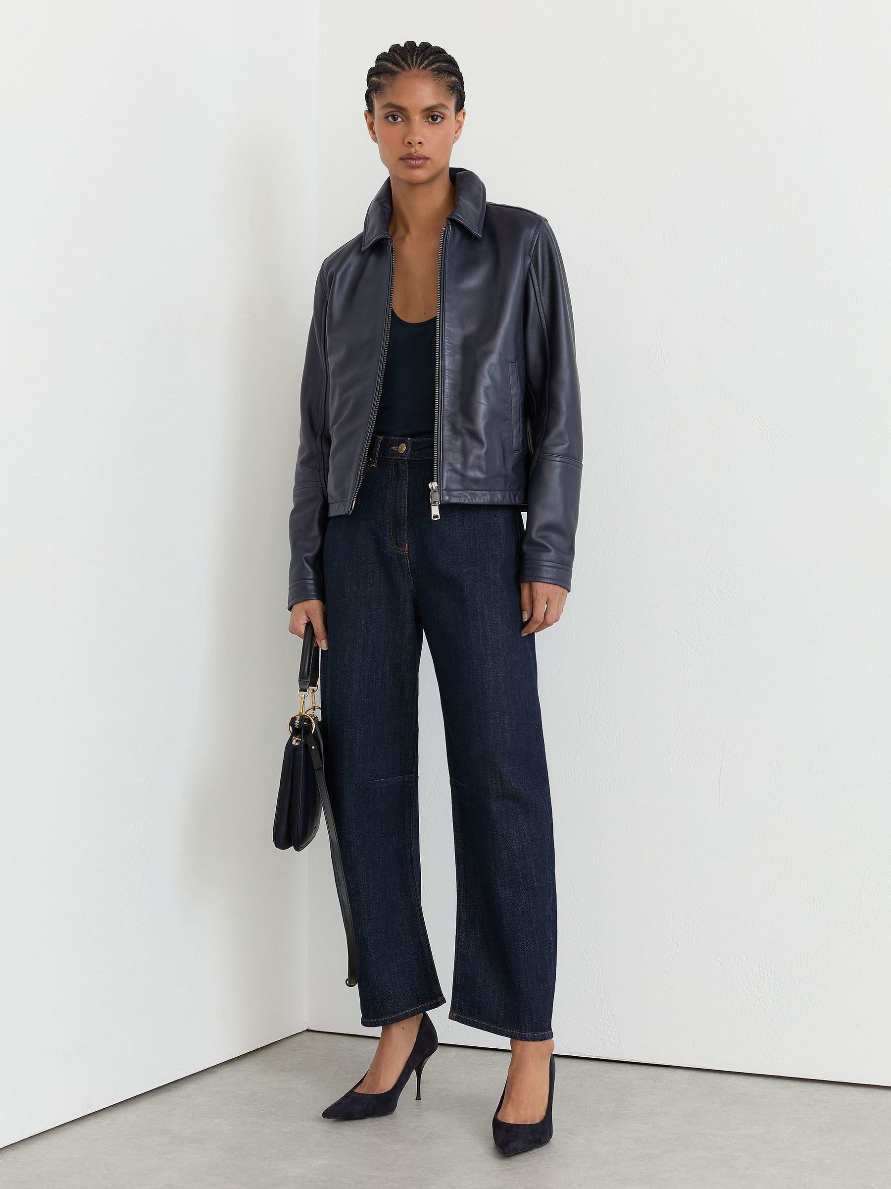 Dark Blue - Barrel-leg Jeans