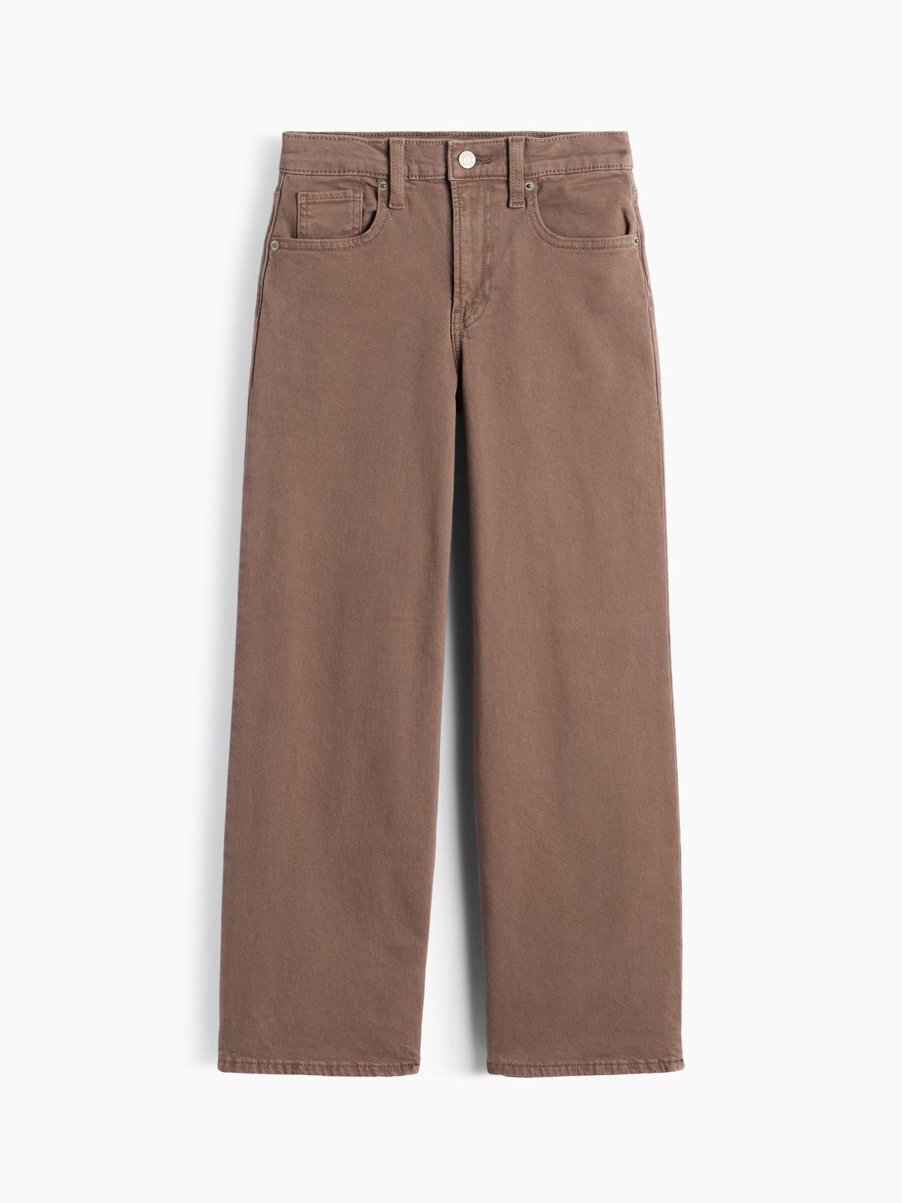 Light Brown - Low Rise Stride Bow Pocket Wide-leg Jeans