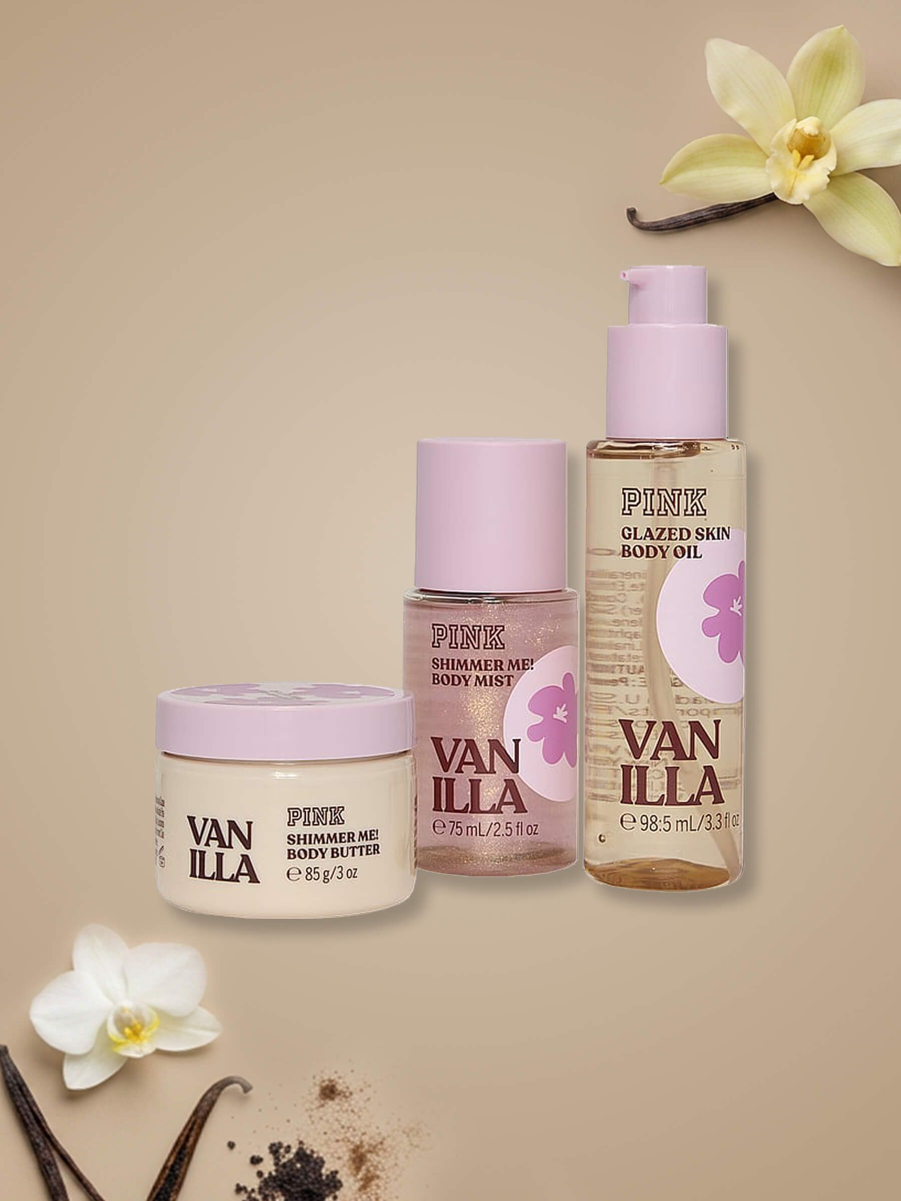 Vanilla - Lets Glow Shimmer Travel Set 3 Piece