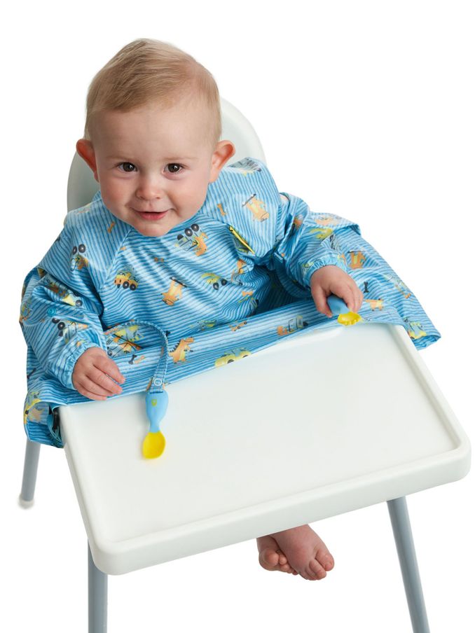 Blue - Bibado Speedy Dinosaur Coverall Weaning Bib