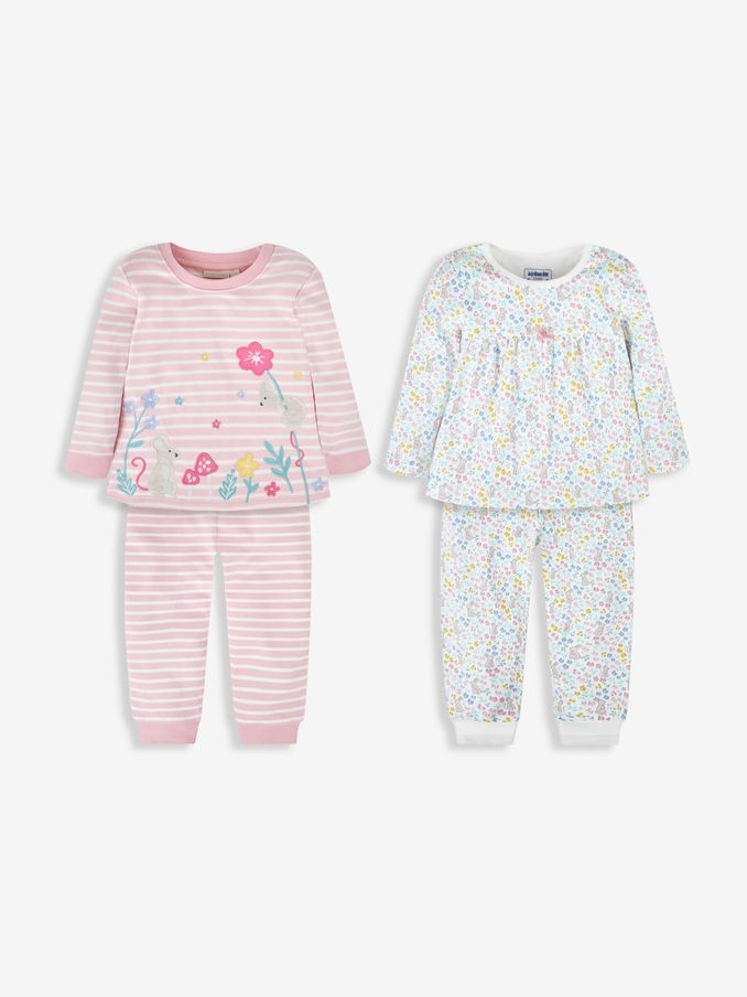 Pink - 2-pack Mouse Jersey Pyjamas