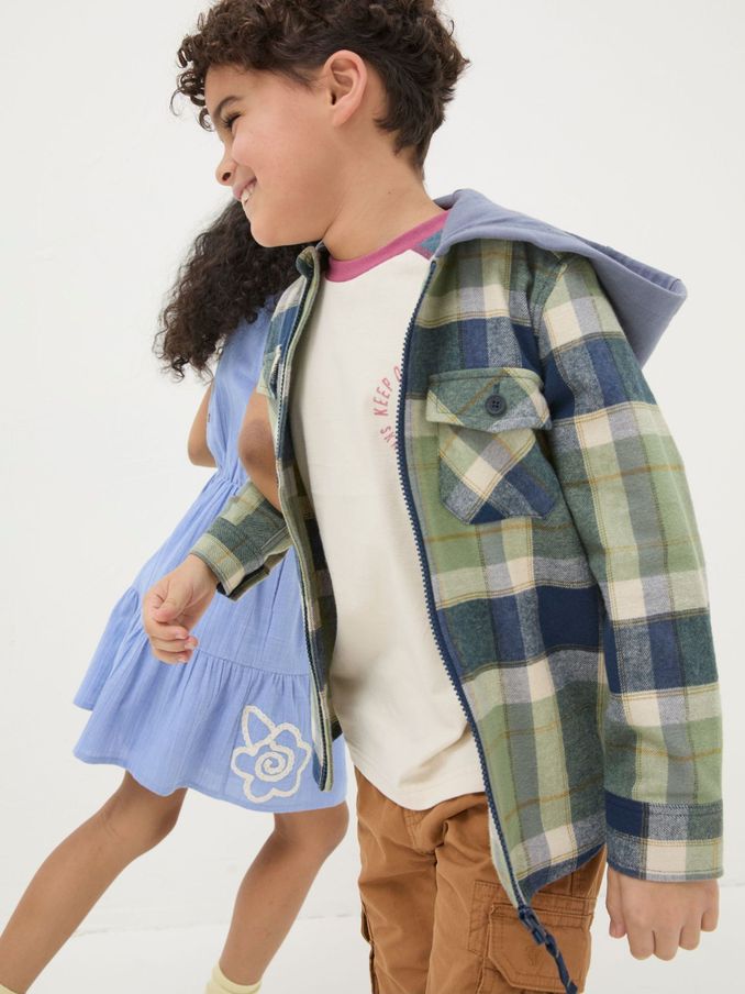 Green Hooded Check Shacket (450798) | £18