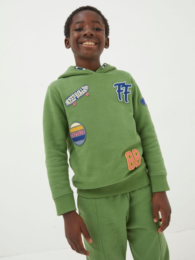 Green Badge Sweat Popover Hoodie (451128) | £12