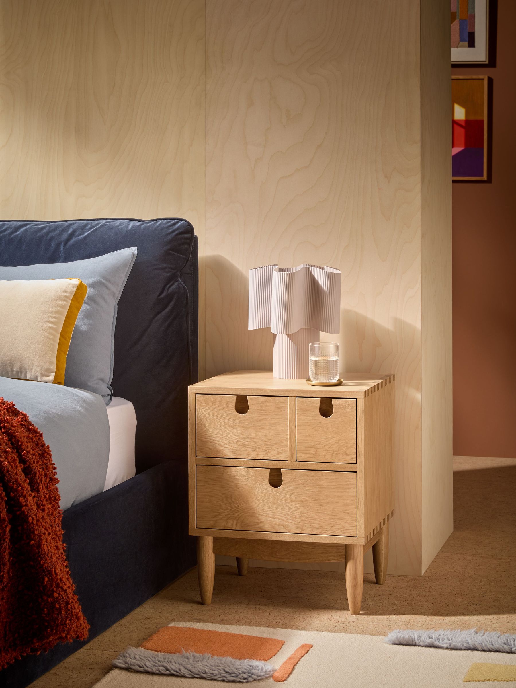 Penn 3 Drawer Bedside Table in Oak (454198) | £349