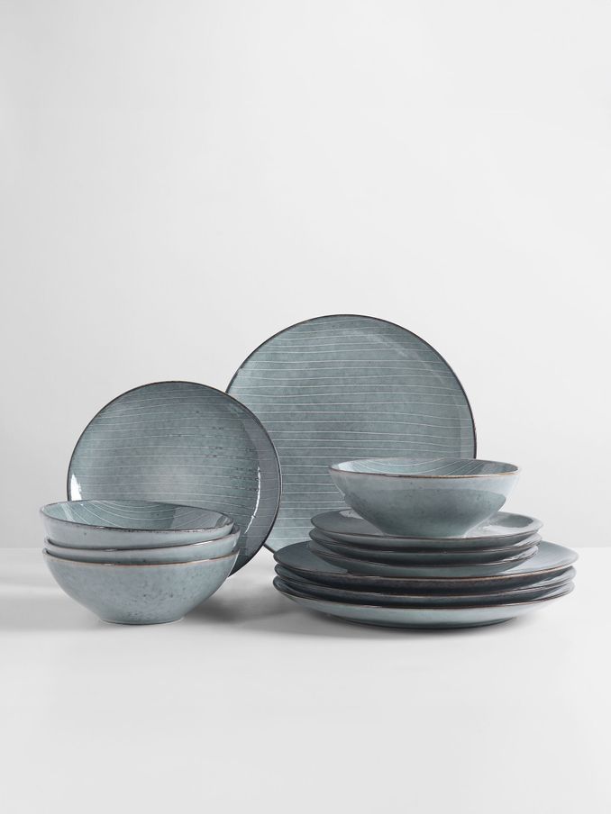 Broste Copenhagen 12 Piece Blue Nordic Dinnerware Set (461570) | £195