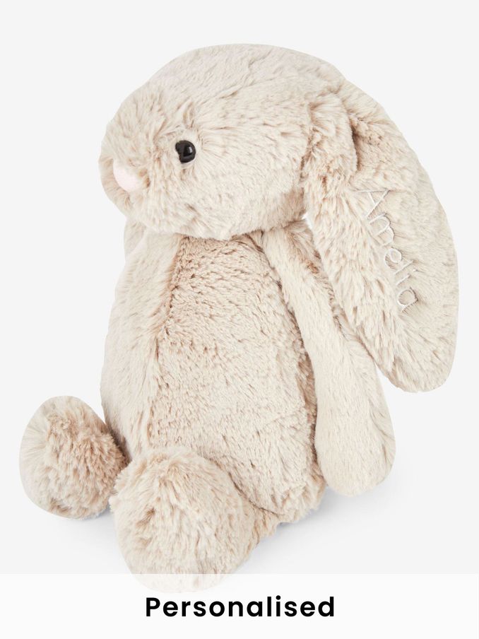 Beige Personalised Jellycat Bashful Bunny Soft Toy (462575) | £29