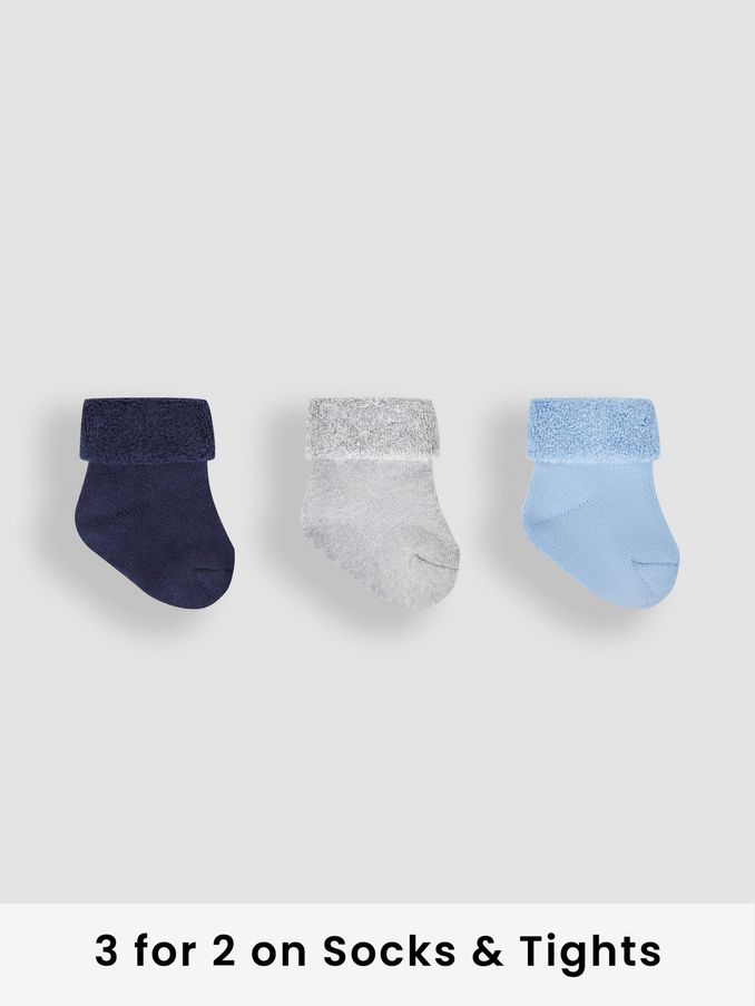 Navy Blue 3-Pack Baby Socks (477431) | £5.50