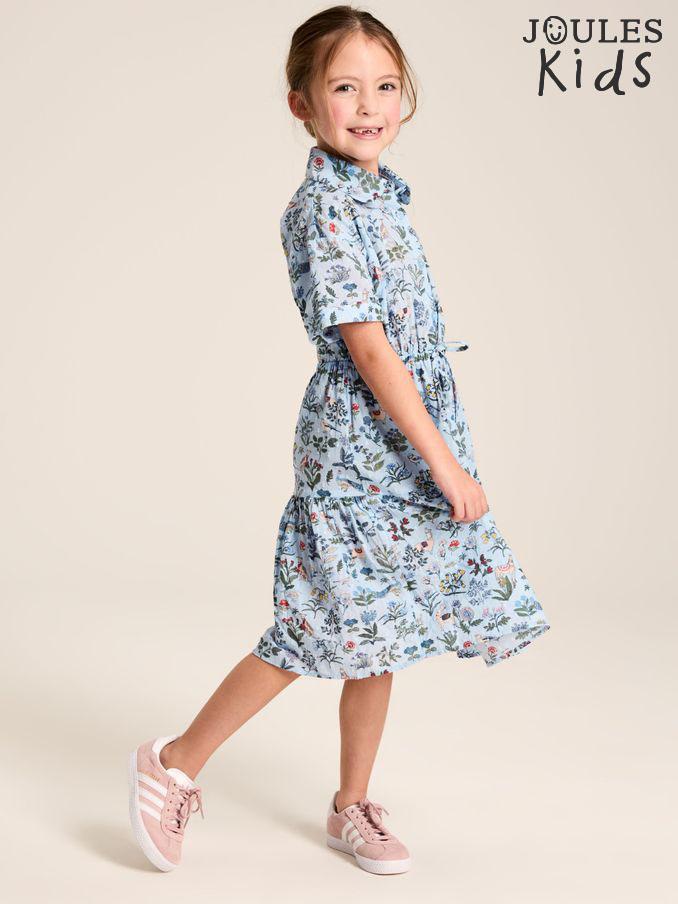 Girls' Summer Blue Textured Shirt Dress (485032) | £17 - £19