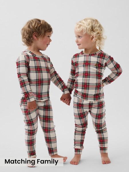 Red & Cream Check - Brushed Cotton Check Pyjamas Set