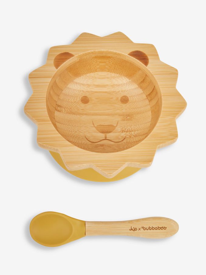 Lion Bamboo Suction Bowl & Spoon Set (496903) | £10