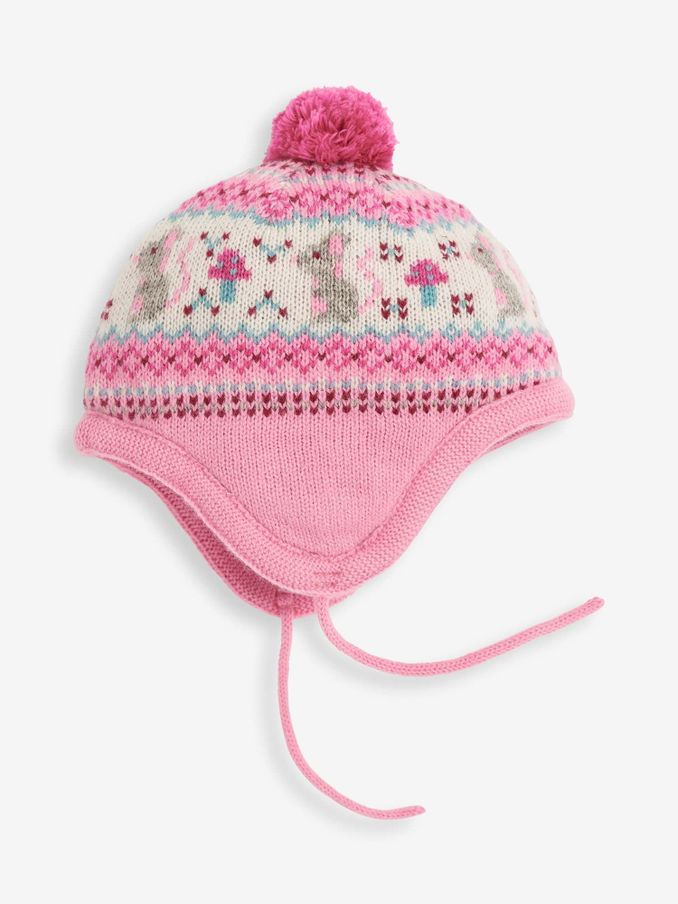 Pink Fairisle Pattern Bobble Hat (4LZ018) | £7