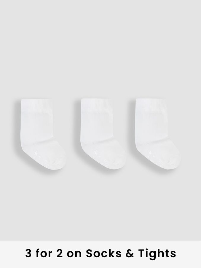 White 3-Pack Short Cotton Socks (505303) | £9.50