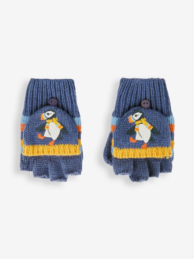 Indigo Blue - Puffin Striped Gloves