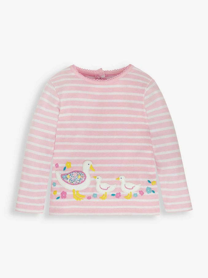Pink Stripe Duck Appliqué Top (513400) | £16
