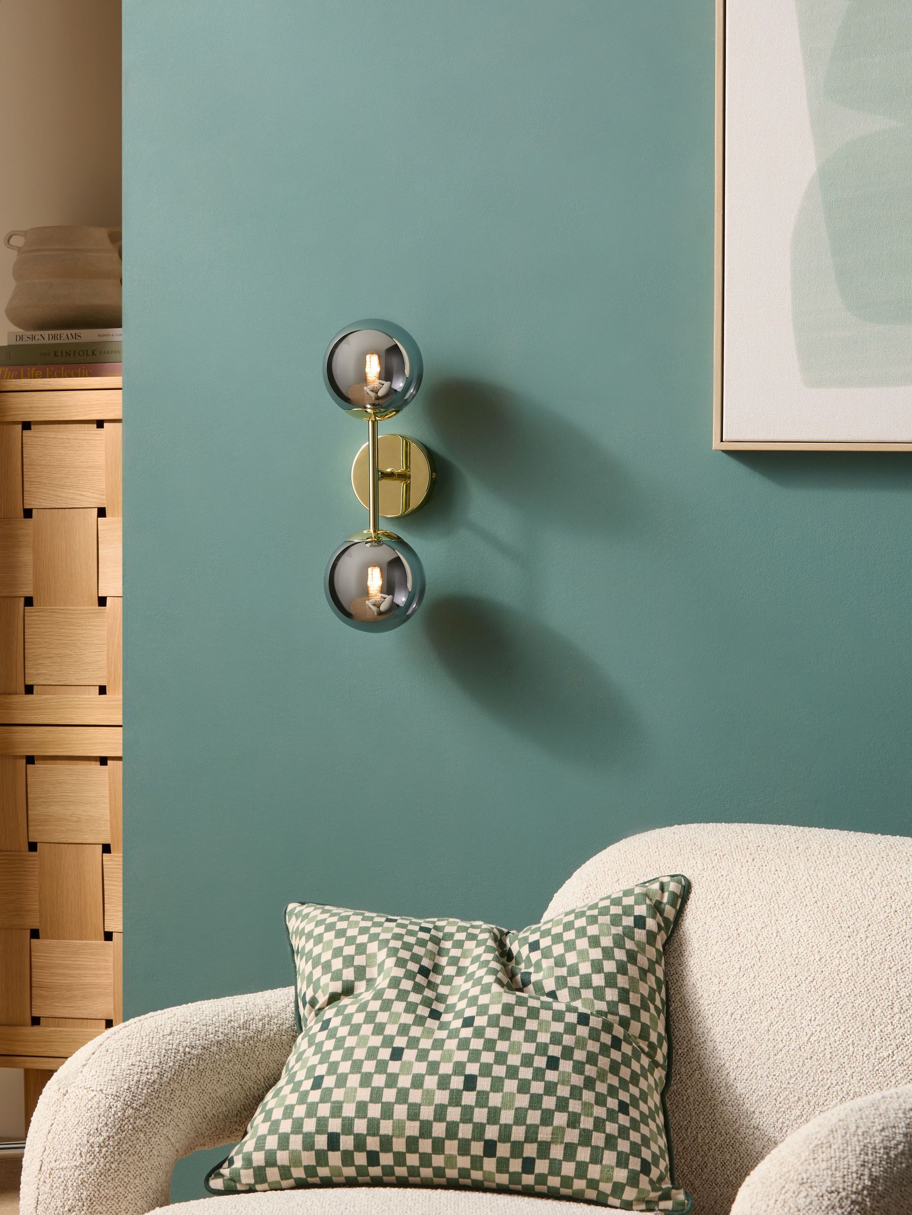 Globe Wall Light in Gold/Smoke Grey (513566) | £59