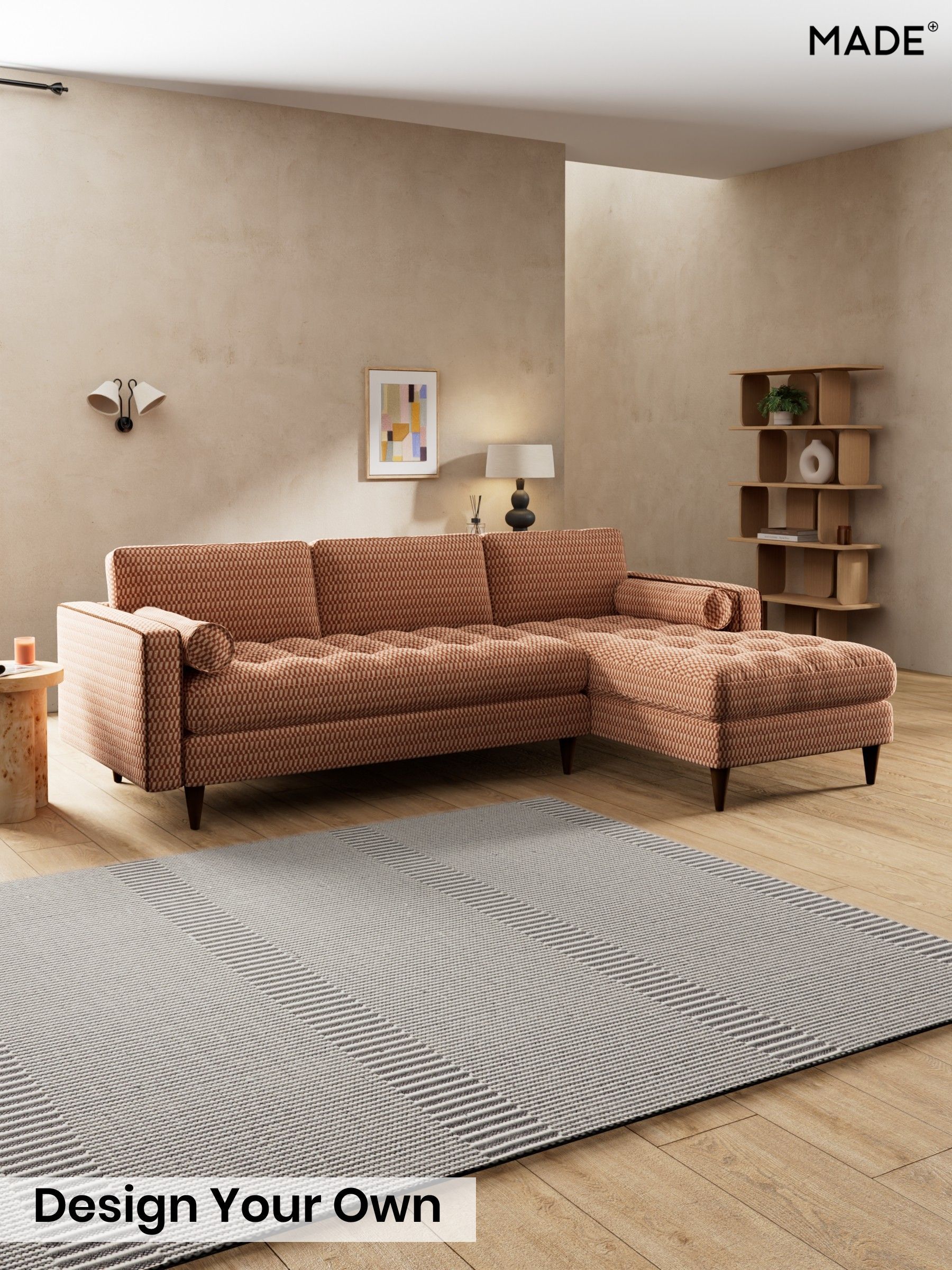 Lanzo Plush Weave/Rust Orange - Scott By Made