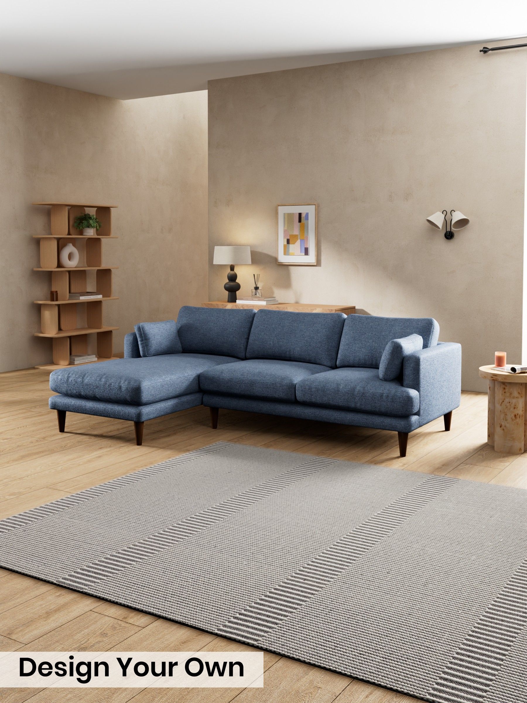 Boucle Textured Weave/Slate Blue - Otis By Made