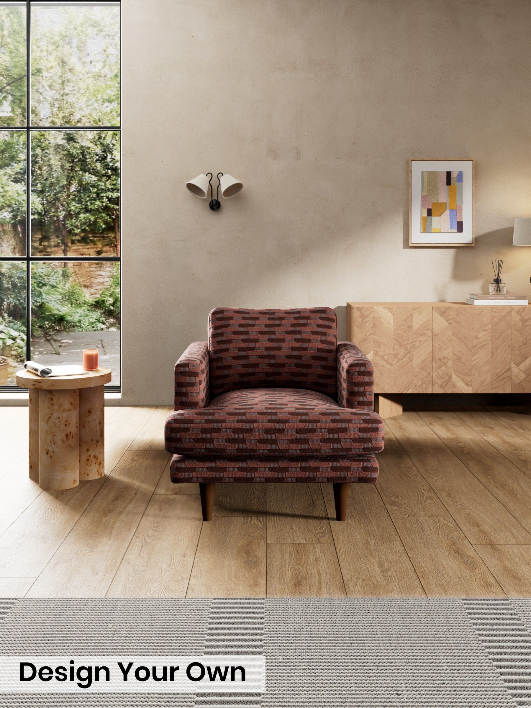 Balcony Woven Geo/Burgundy Red - Otis By Made