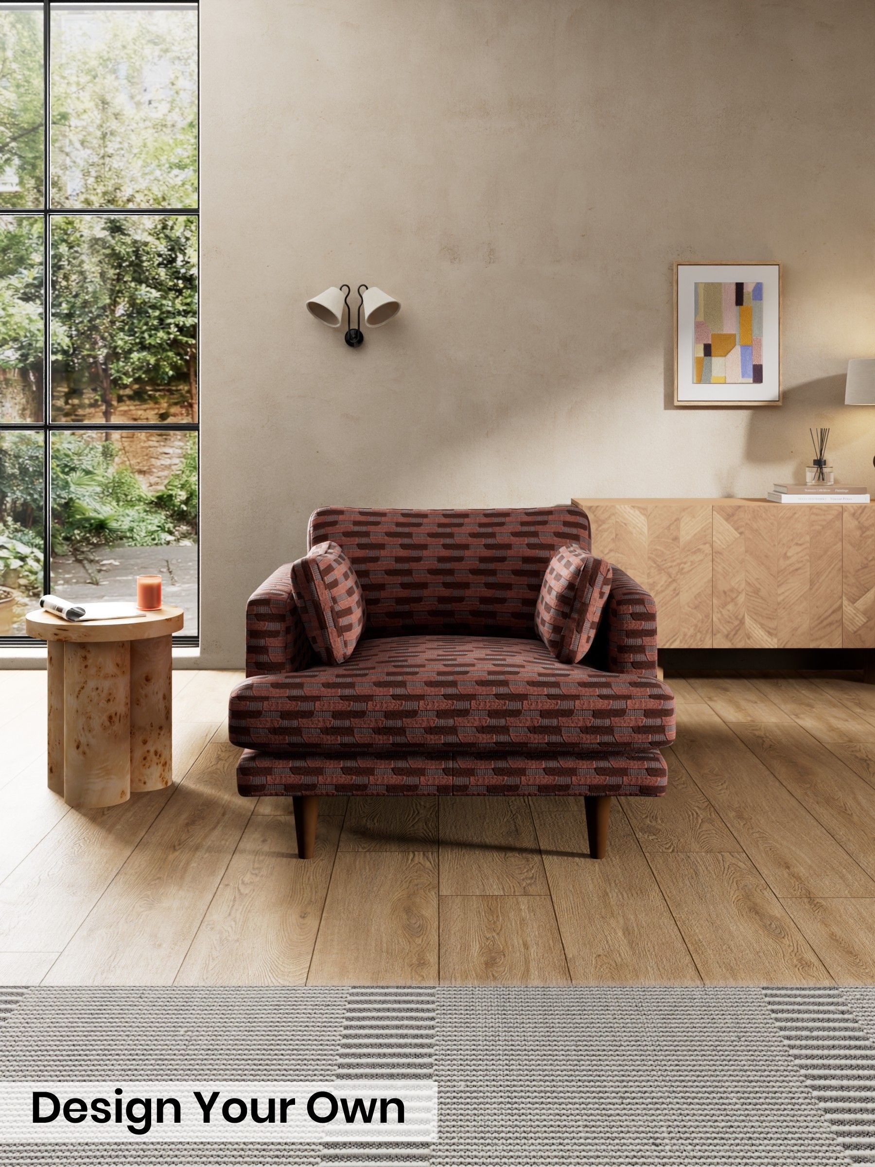Balcony Woven Geo/Burgundy Red - Otis By Made