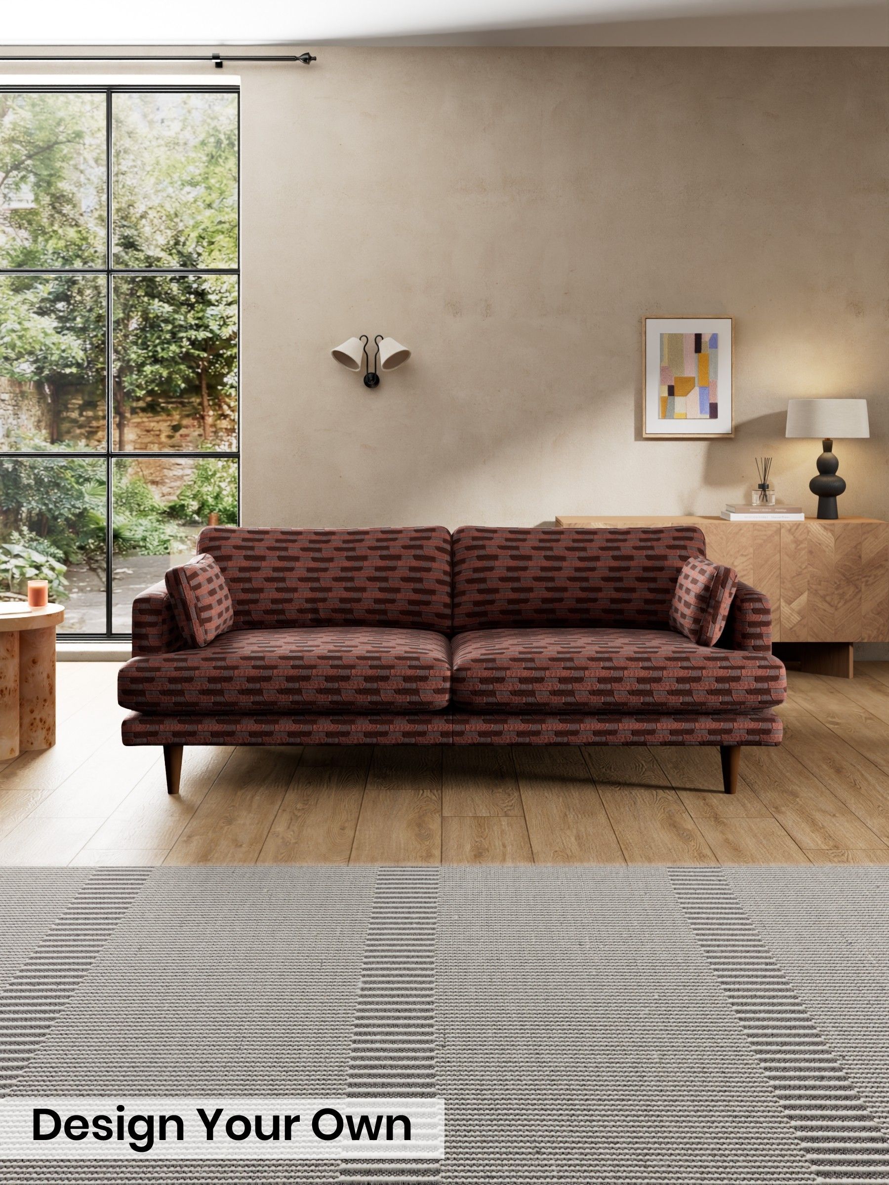 Balcony Woven Geo/Burgundy Red - Otis By Made
